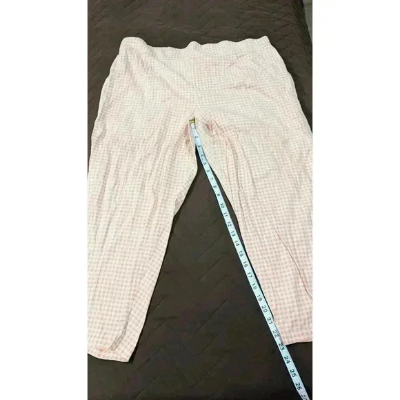 Women's Laura Byrnes peach and white gingham Capri pants in size 4X - Picture 1 of 5